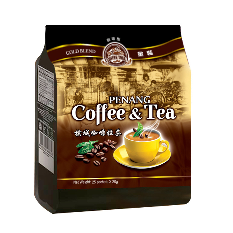 Coffee Tree Malaysia Imported Penang Coffee Tea 25 Bags Traditional Yuanyang Milk Tea Instant Drink 500g