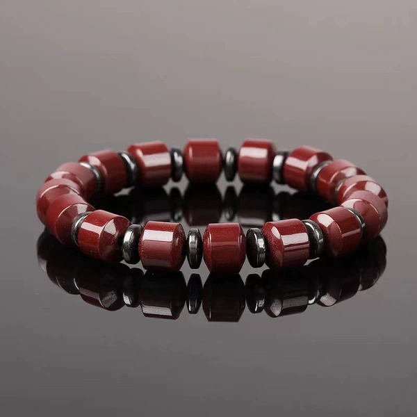 Danish red stone barrel bead bracelet