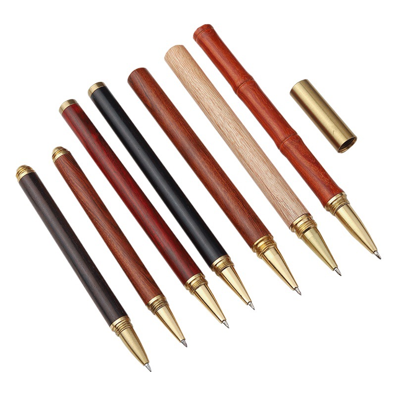 High-End Brass and Sandalwood Signature Pen with Custom Logo, Vintage Business Office Gift Pen, Neutral Wood Pen, Ballpoint Pen