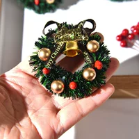 1:12 Кукольный домик Рождественский мини-венок из ротанга 6CM гирлянда микро-ландшафтный орнамент