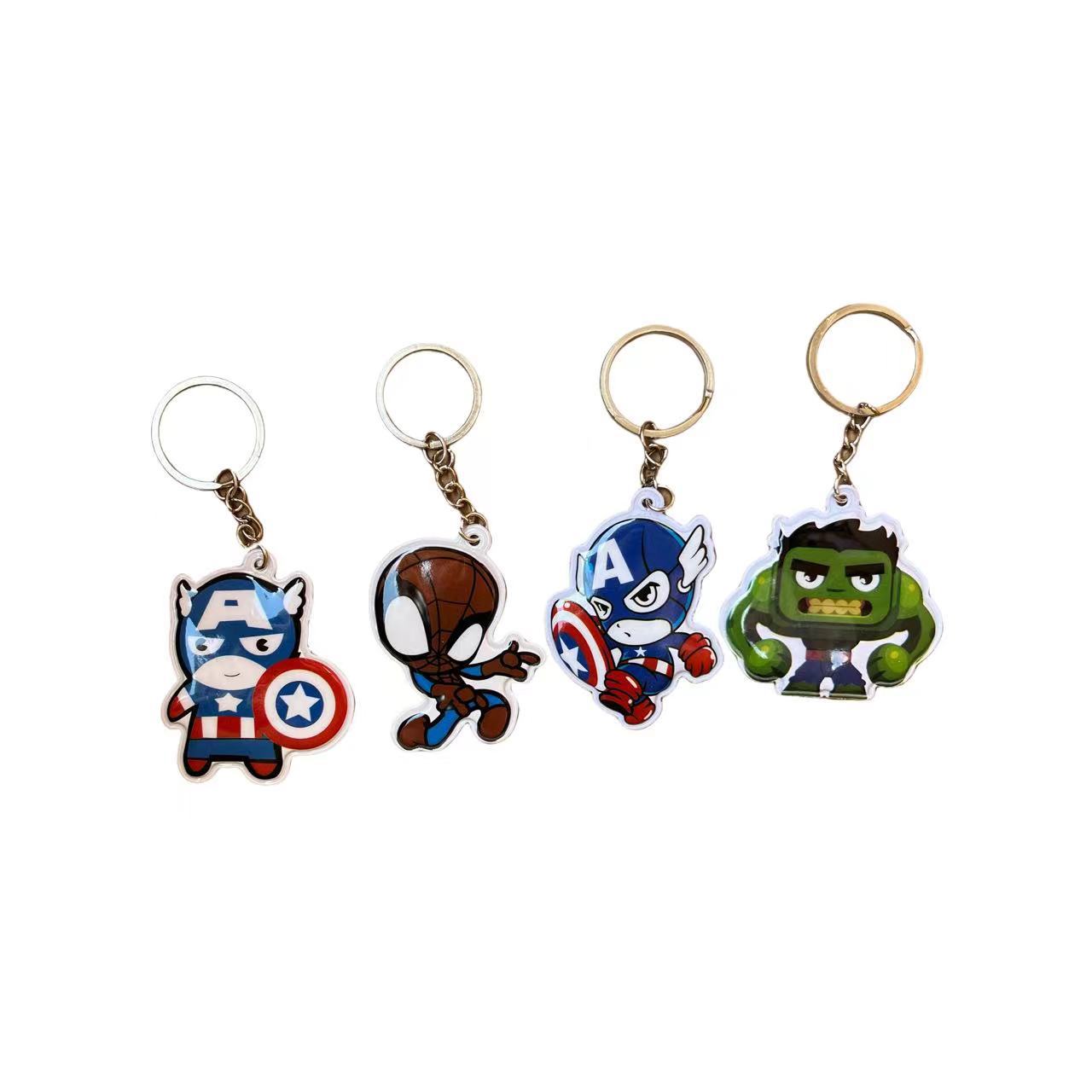 Marvel Spiderman Keychain Cartoon Q Edition Colgante Los Vengadores Keychain