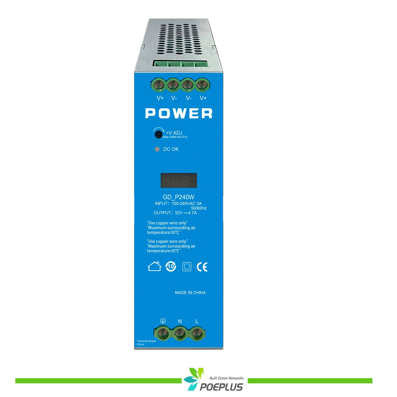 Блок питания промышленного класса мощностью 240 Вт | DIN | Источник питания промышленного класса рельсового типа | Промышленный выключатель питания POE