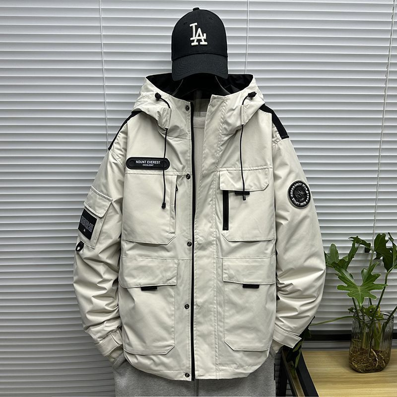 포켓 워크웨어 재킷 라벨 남성용 다운 재킷 2025 겨울 충전재 패션 브랜드 청년 캐주얼 루즈핏