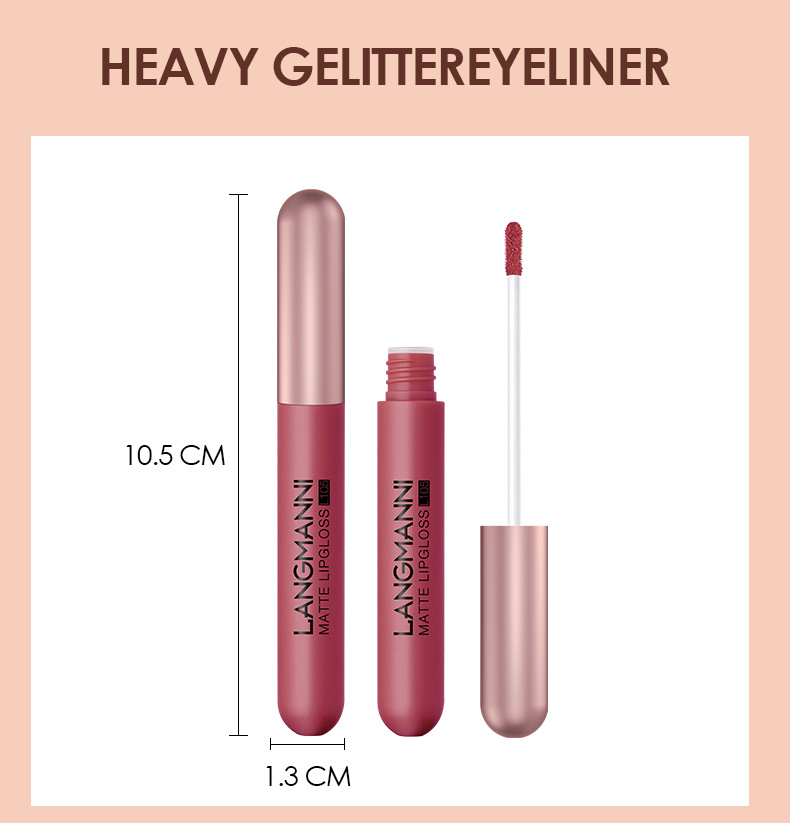 Langmanni's new matte lip gloss set, 6-piece lip gloss set, velvet lipstick, cross-border makeup undefined
