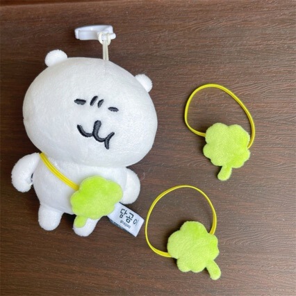 Dollhouse Self-Deprecating Bear Mini Four-Leaf Clover Spring Outing High-Value Fabric 10cm Cotton Doll Small Crossbody Bag