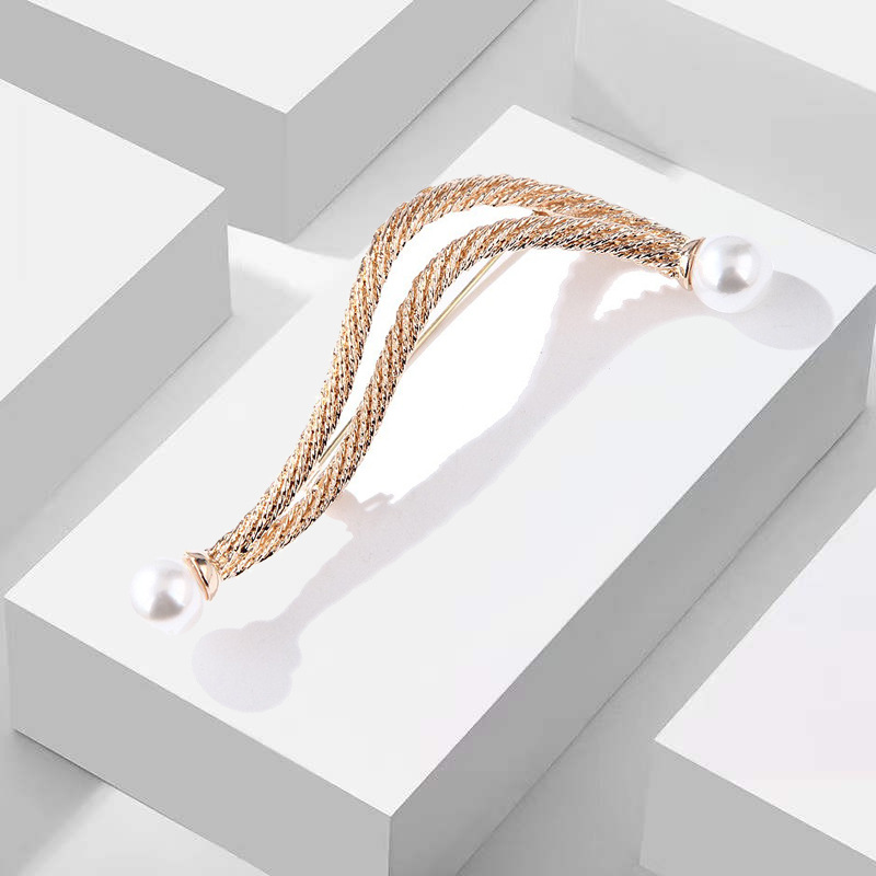 Retro antikk tau perle korsasje retro atmosfære enkel brosje matchende frakk klesnål_voghion.com