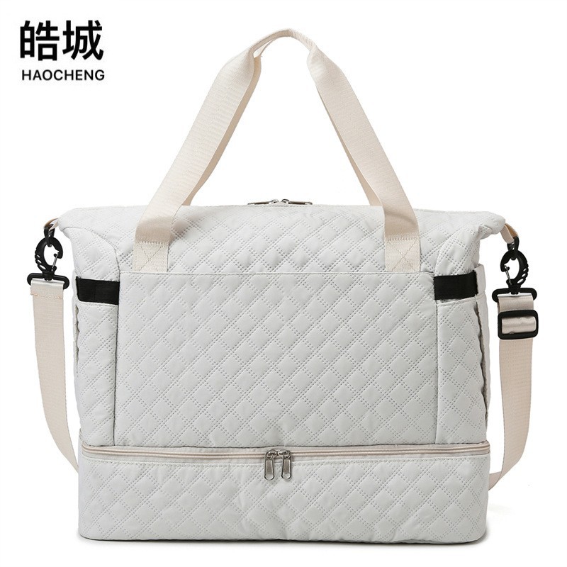 Bolsa de viaje de separación húmeda y seca de corta distancia bolsa de equipaje de barra de tela Oxford portátil de gran capacidad para mujer bolsa de yoga de fitness al aire libre