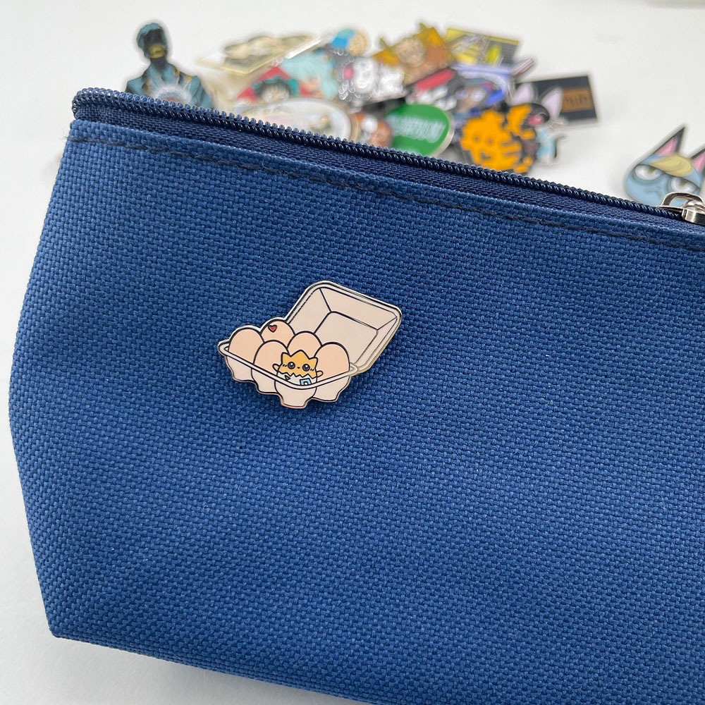 Cute Elf Egg Holder Enamel Pin Unique Design Badge Game Daily Fun Mix-and-Match Backpack Accessory