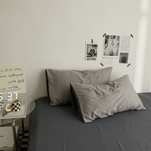 Ins Style Pillow Case Pair Pack 48cm x 74cm Simple Solid Color Double Pillow Case Single Household Pillow Core Liner Case
