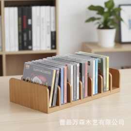 木质桌面唱片收纳架办公桌文件架收纳整理架多用途书架置物架