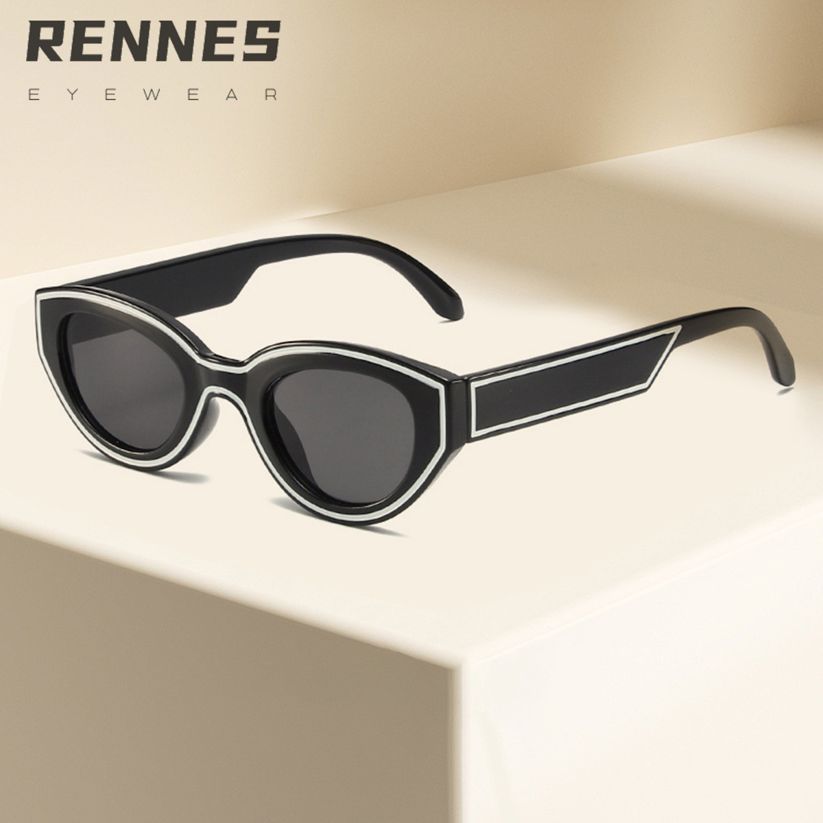 Gafas de sol de ojos de gato con trazo tridimensional a juego de colores para hombres y mujeres, nuevas gafas de sol de parasol de calle de fiesta de moda transfronteriza