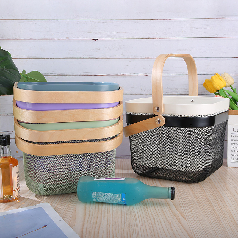 Cesta de frutas rosa