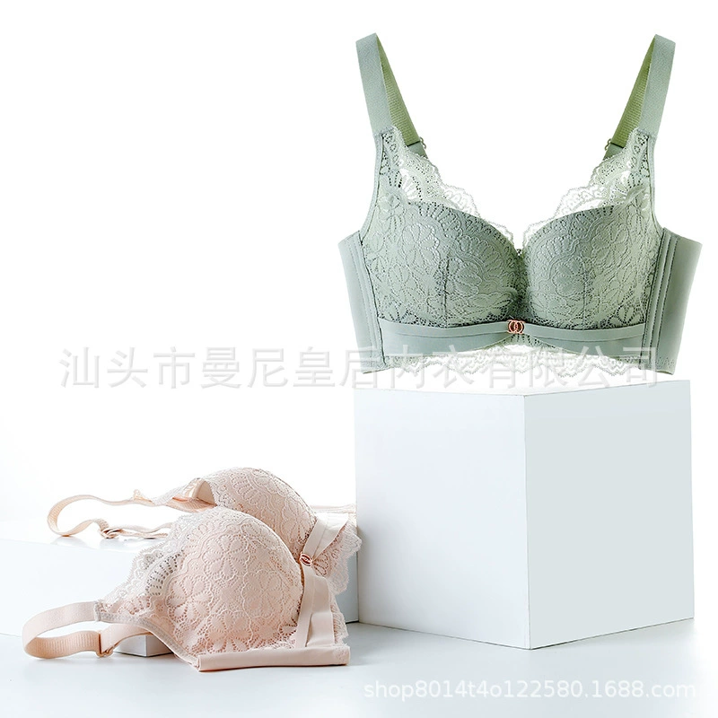曼尼皇后 Knitted wireless bra, push up bra, lace underwear, (Physicals)