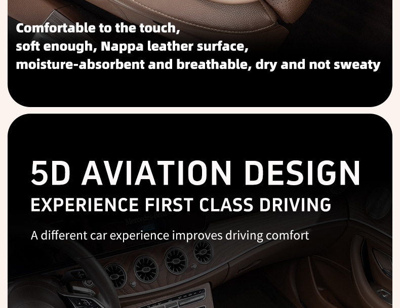 Cross-Border Popular Car Seat Cushion, Breathable Nappa Leather Seat Pad, Soft and Comfortable for All Seasons, Size Three