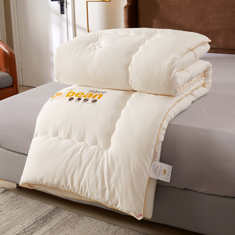 Soybean Fiber Quilt, White Double Air-Conditioning Quilt, Thickened Winter Quilt Core, Spring and Autumn Quilt, Student Single Thickened Warm Quilt