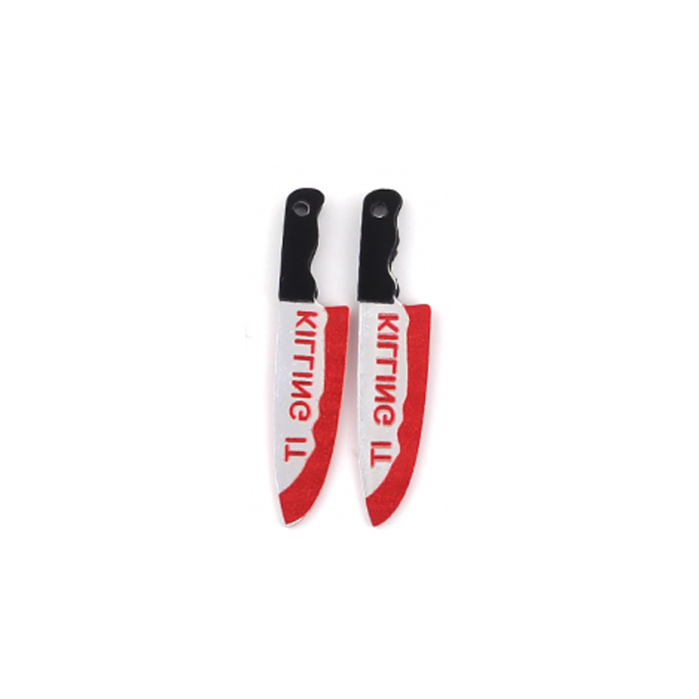 17g Weight Pendant Jewelry Making Type 52*14mm, 56*12mm, 56*14mm Jewelry Making Size DIY Jewelry Accessories Classification 10 PCS/Package Quantity Acrylic Material Halloween Festival Blade, Letter Pattern Printing Design Hip-Hop, Retro, Funny Style 10 PCS/Package 52*14mm 56*12mm 56*14mm Arylic Blade Letter Pendant 21