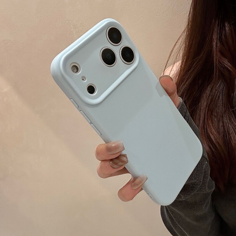 Silicone Soft Case Suitable for Iphone17Pm Mobile Phone Case Apple 16Pm Fine Hole Full Cover 15Pm Anti-Fall Protective Case 13
