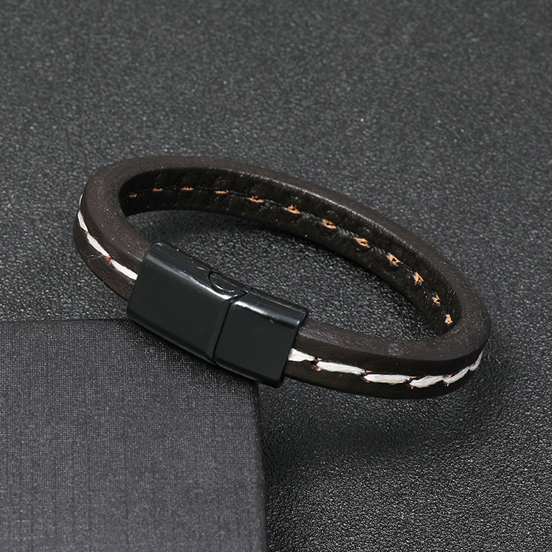 Creative Retro Thick Leather Bracelet display picture 4