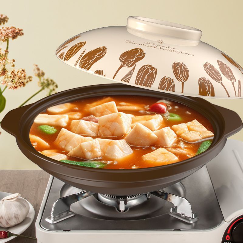 Cazuela de Cerámica para Sopa de Cerámica, Resistente a Altas Temperaturas, para Estufa de Gas