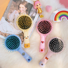 Portable compact mirror comb integrated mini portable comb air bag air cushion massage comb cute cartoon
