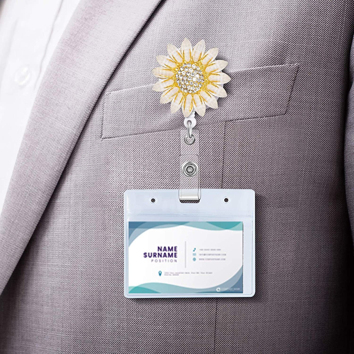 Girasol de Cristal Hecho a Mano｜Adorno Retráctil Giratorio