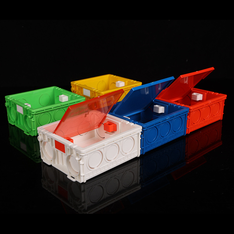 PVC86 type seamless assembly docking box shallow bottom box 3.8 cm ultra-thin 45 mm switch socket concealed installation line box 