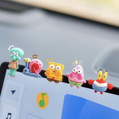 Screen navigation ornaments creative center console cute SpongeBob car interior decoration supplies car ornaments