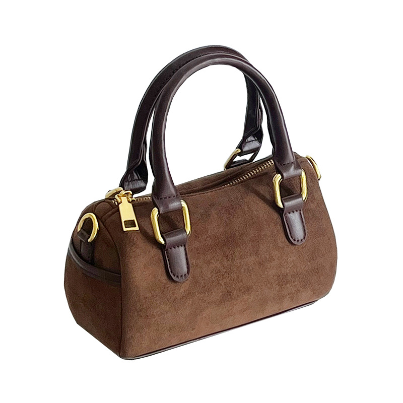 Borsa a tracolla vintage in camoscio a forma di cuscino donna_voghion.com