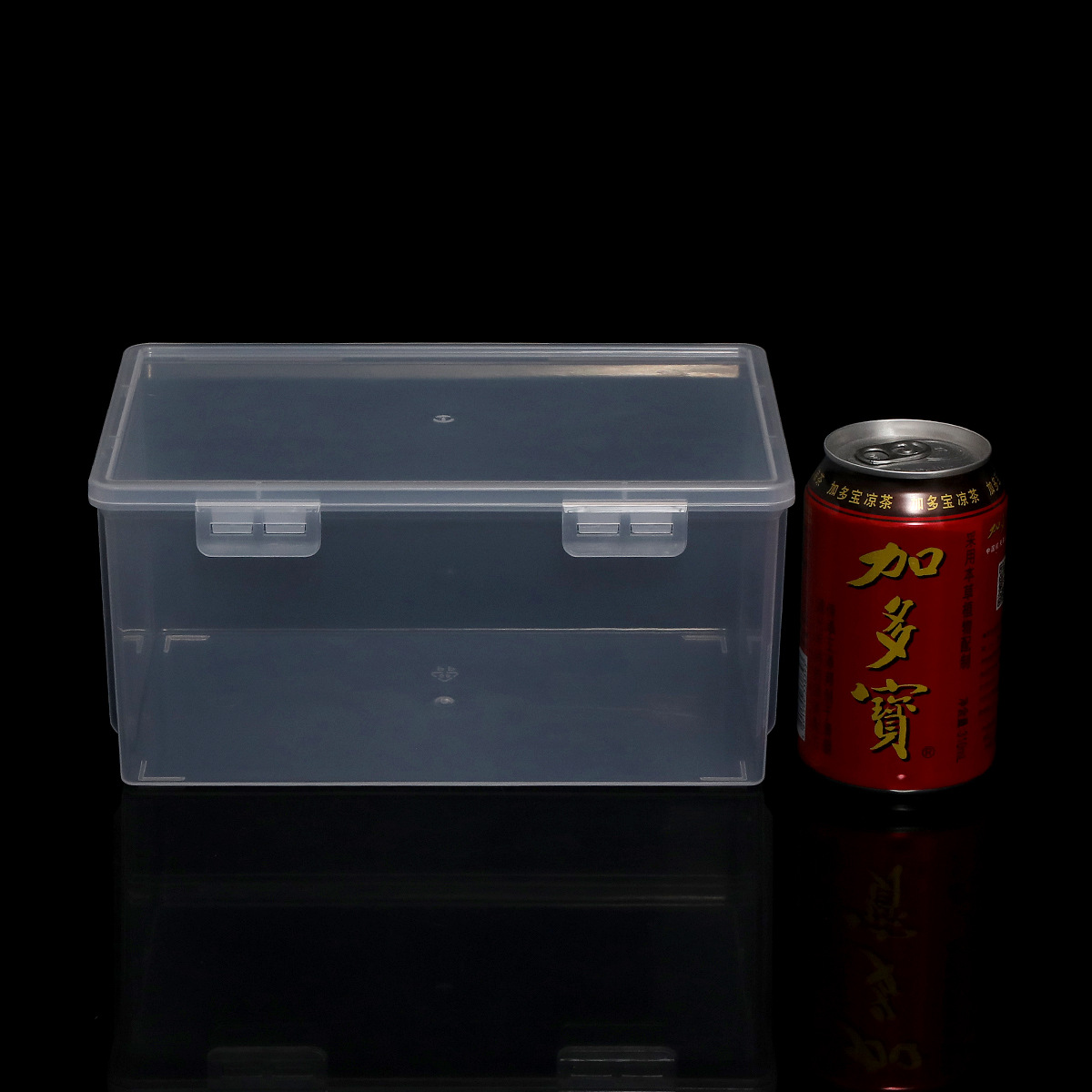 现货双扣PP透明塑料空盒五金部件渔具样品展示珠宝玩具加高收纳盒