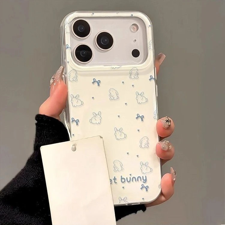 Ins Korean Butterfly Rabbit Suitable for Samsung S25Ultra Mobile Phone Case S24 Cute A73/A56/S23Imd Set