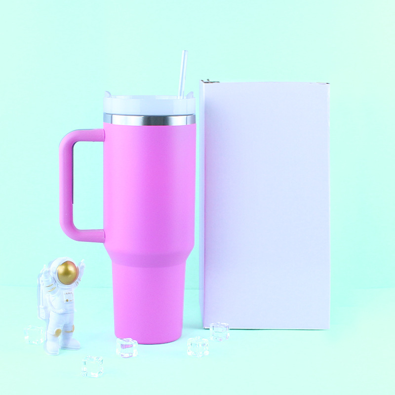 Nuevo acero inoxidable de segunda generación 40oz de gran capacidad taza de coche mango portátil taza de plástico spray coche helado taza transfronteriza