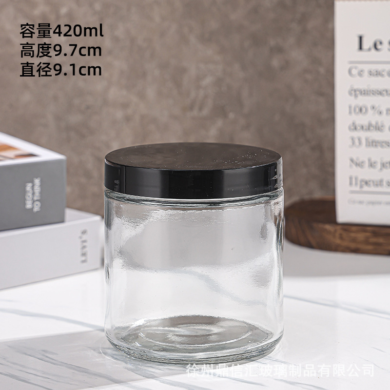 卸売および小売透明な花茶ボトル 300 ミリリットルガラスマスクボトル 500 ミリリットルストレートガラス瓶 30 ミリリットルクリームボトル|undefined