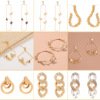 Fashionable long rectangular chain, earrings, European style, Korean style