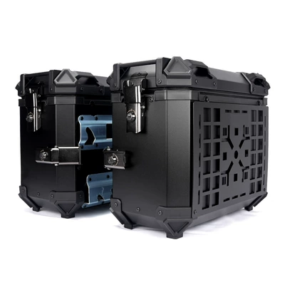 New 45L Motorcycle Aluminum Alloy Motorcycle trunk - 35l-fixedall-black-armor-series