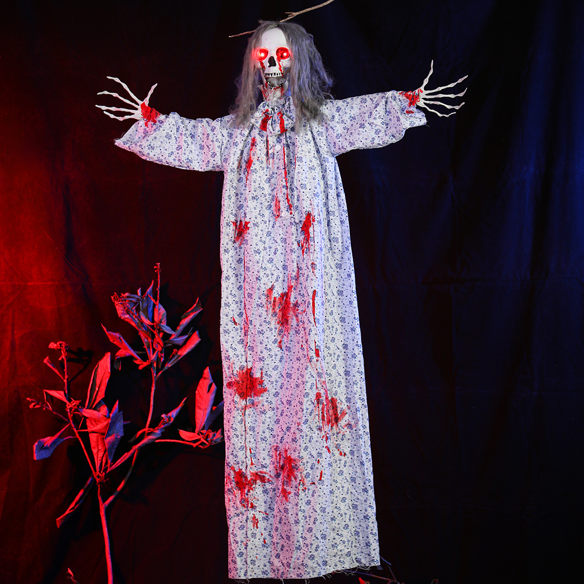 Barras transfronterizas de Halloween que cuelgan fantasmas, casas embrujadas, habitaciones secretas, accesorios de decoración, esqueletos brillantes, gritos de terror, miedo