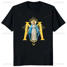 ���羳ŷ�롿Virgin Mary Print Tshirt Our Lady of Guadalupe