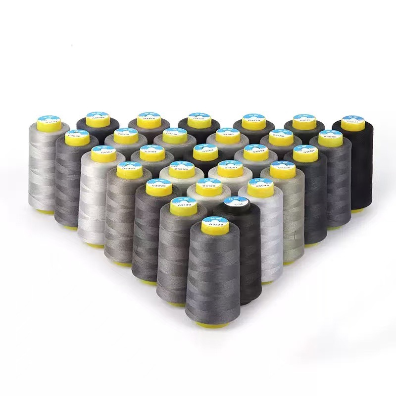 402 Liu Qing 3000 yardas línea de costura gris línea especial de fábrica de ropa línea de máquina de coser de alta velocidad