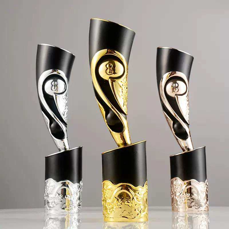 新款运动镀金台球奖杯高档斯诺克台球比赛冠军颁奖奖杯制作刻字