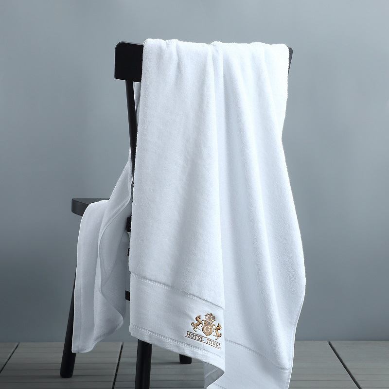 Bath towel, pure cotton white thickened bath towel, hotel towel wholesale, pure cotton absorbent beauty salon towel