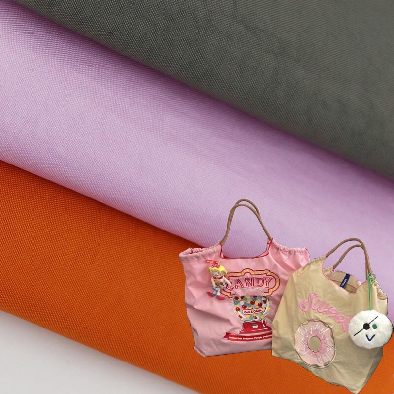 Shenzhen Manufacturer 210D Washed Nylon Fabric Pu Waterproof Fabric Embroidered Foldable Shopping Bag Waterproof Fabric