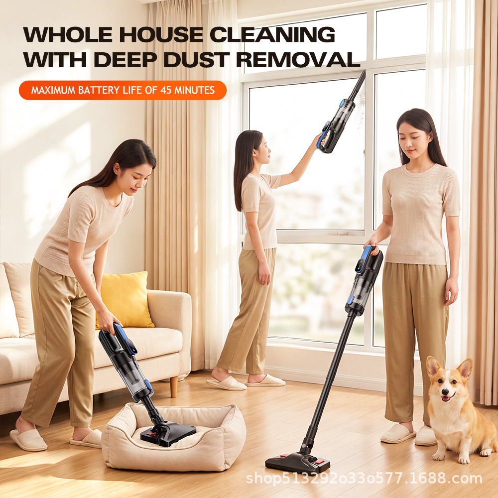 New model of foreign trade car vacuum cleaner with super powerful suction, suitable for car and home use, handheld small wireless vacuum cleaner for the car interior
