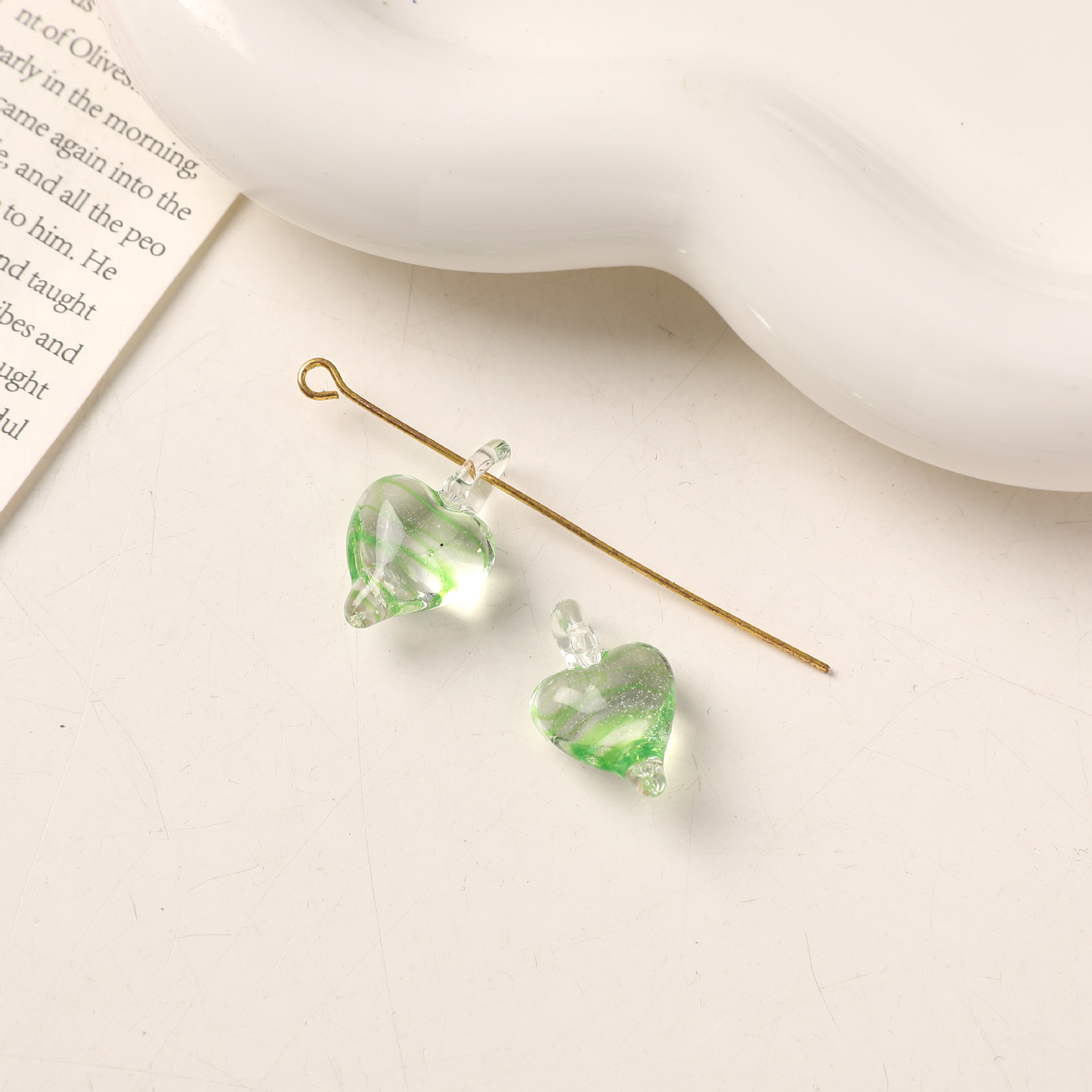2g Weight Pendant Jewelry Making Type DIY Jewelry Accessories Classification 1 Piece Quantity glass Material Heart Shape Pattern All Seasons Season Simple Style Style 1 Piece Glass Heart Shape Pendant DIY Jewelry Accessories 14