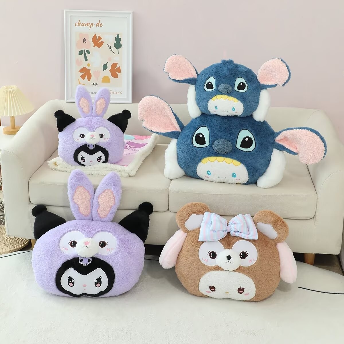 만화 베개 담요 인형 낮잠 담요 두꺼운 담요 에어컨 담요 휴대용 여행 담요 자동차 커버 담요 목 베개