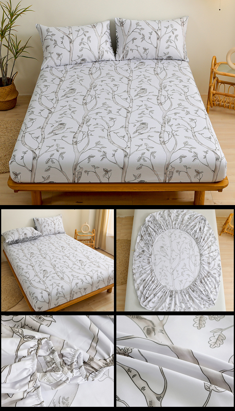 Articles de literie, textiles de maison, draps, ensemble de quatre pièces, draps à poches profondes_voghion.com