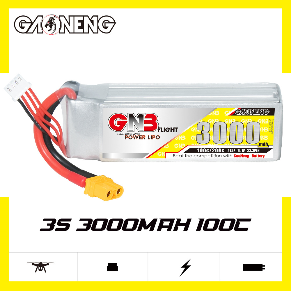 GNB高能3000mAh 3S 11.1V 100C车模船模航模FPV锂电GAONENG LiPo