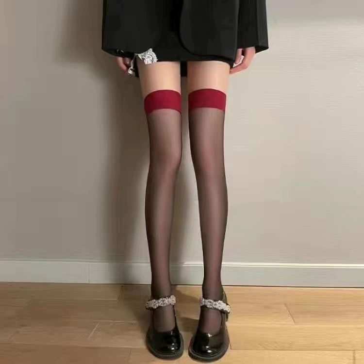 Black tights with bow, ultra thin brand high boots