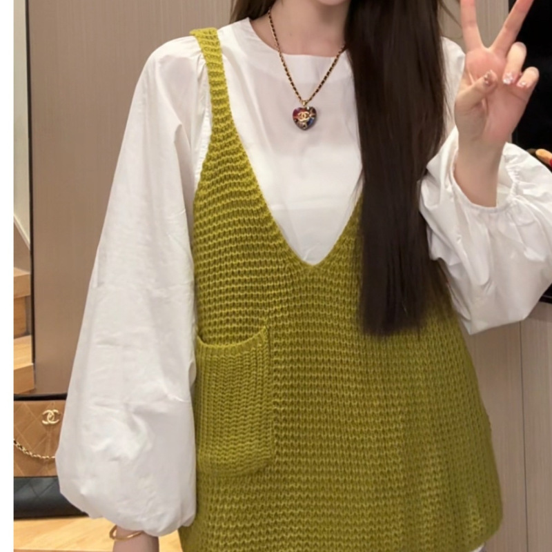 叠穿毛衣吊带女短款宽松外穿背心百搭休闲马甲|undefined