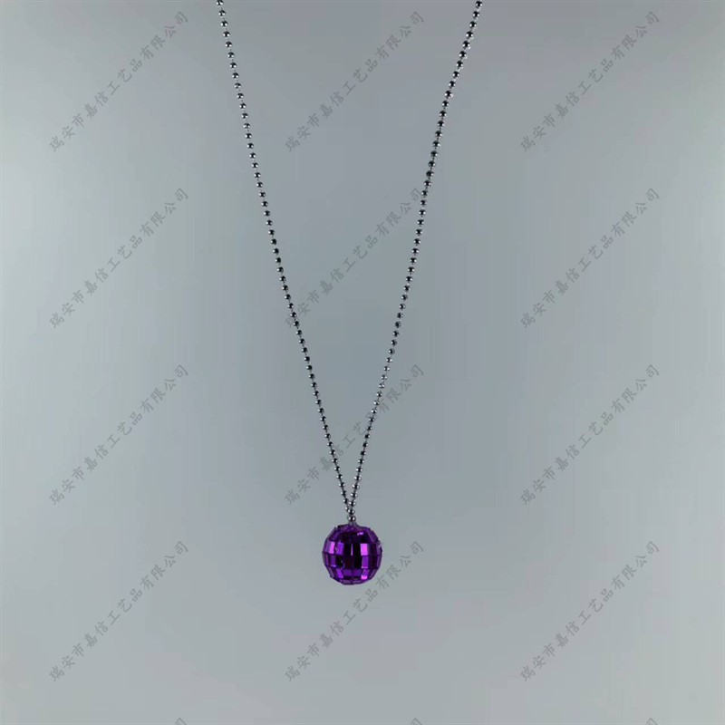 Collar tipo bola de discoteca con efecto láser colorido, decoración colgante para fiestas o Navidad