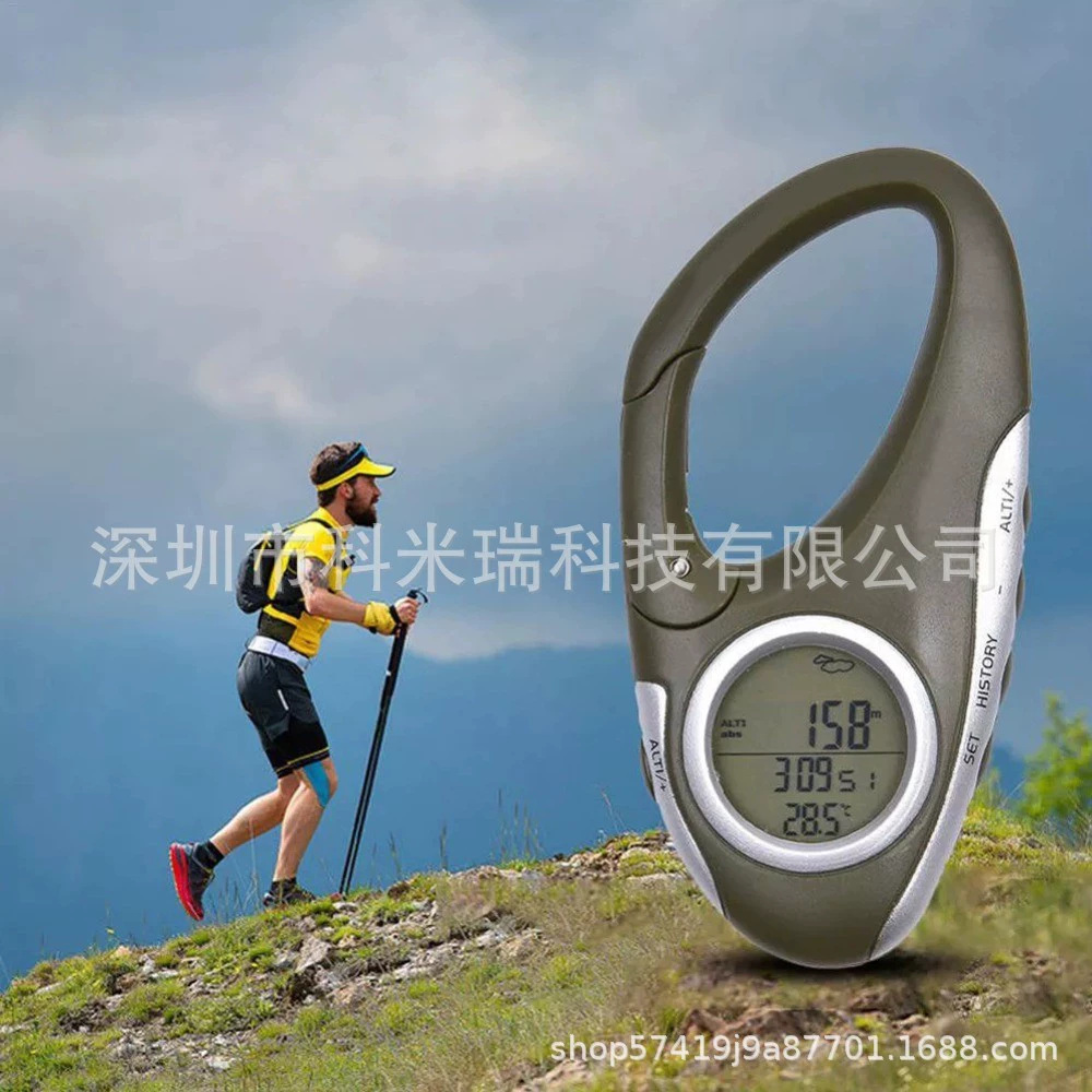 Многофункциональный портативный прибор Amazon: барометр, альтиметр, мультиметр, термометр, с карабином для рыбалки и активного отдыха