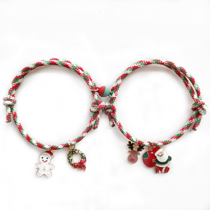 Bracelets magnétiques de noël pour couples et amis_voghion.com